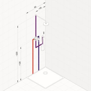 Душевой комплект Kludi Bozz 387363976 со смесителем чёрный матовый